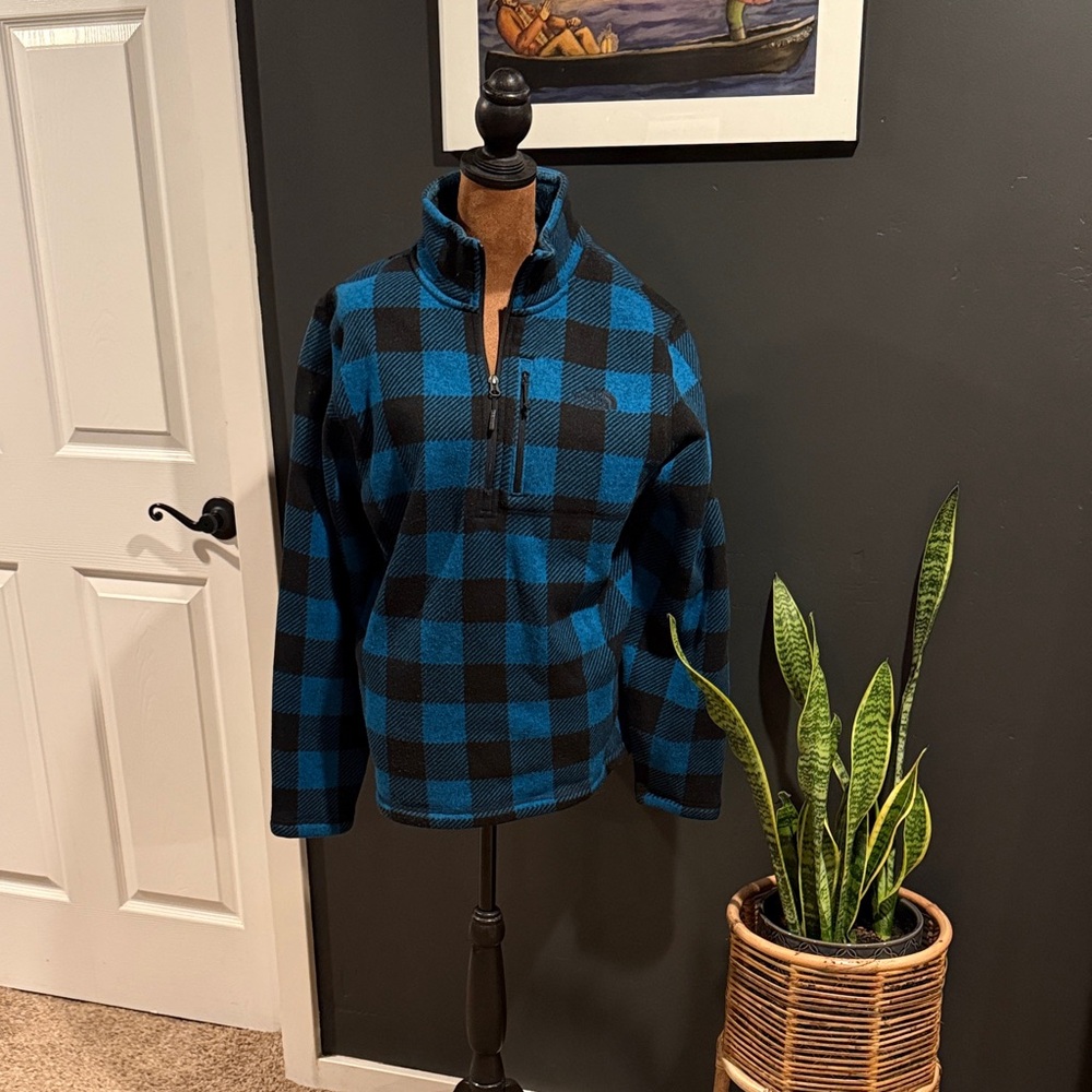 The North Face Blue and Black Fleece Pullover